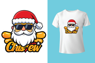 christmas typography T shirt design with editable vector graphic. Perfect for print items and bags, posters, cards. isolated on black background.