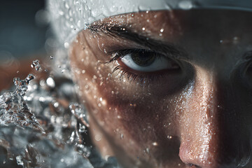 portrait of woman underwater in swimming pool