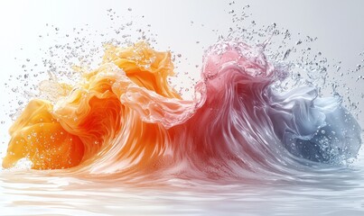 Abstract liquid waves in vibrant colors