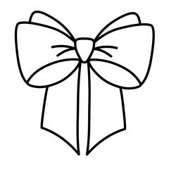Ribbon Bow Line Vector