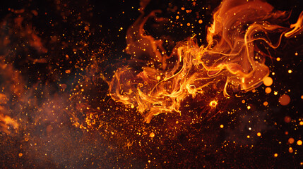 Fire flames explosion background