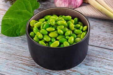 Edamame beans in the bowl
