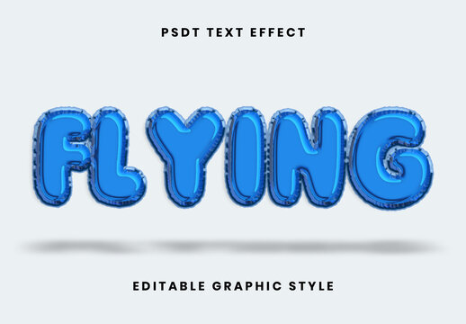 Blue Floating Ribbon Balloon Text Effect Inflatable Party Font