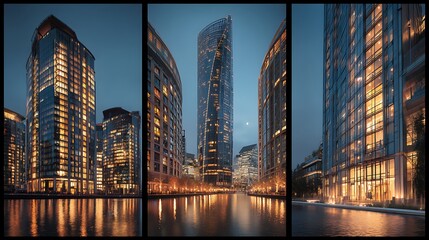 Stunning futuristic waterfront towers high resolution picture