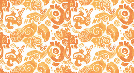 Abstract colorful seamless pattern with hand-drawn doodle style for modern creative designs