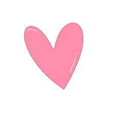 A pink heart represents a sweet love.