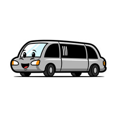 Cute Cartoon Limo Character with a Friendly Face and Big Smile.