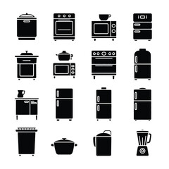 Cupboards, Shelves, and Storage Cabinets Vector Icons  Minimal Home Furniture Silhouette for Room Organization & Interior Design