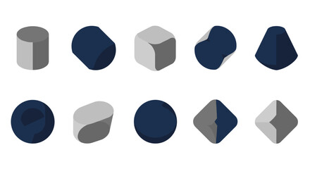 Geometric shapes collection: modern 3d abstract design elements set