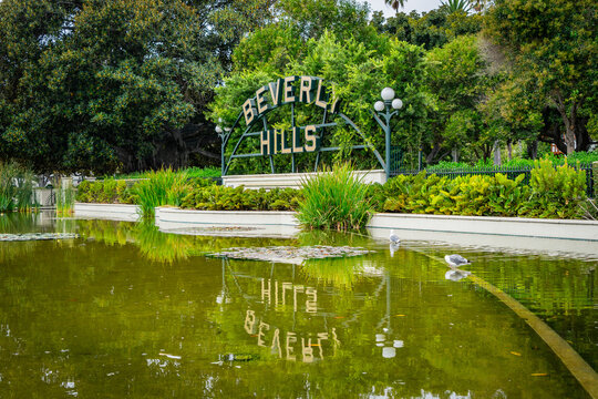 USA, California, Beverly Hills sign - one of the most iconic places in Los Angeles
