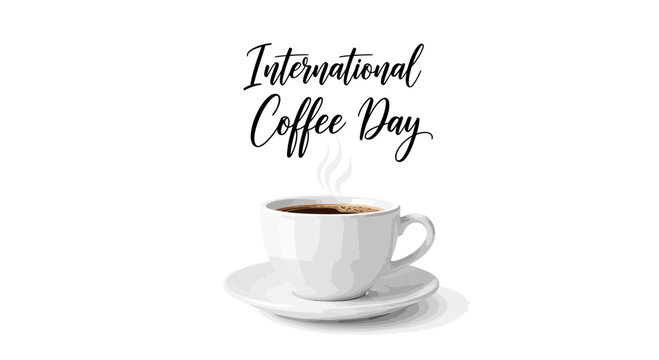Celebrate International Coffee Day with a steaming cup, a warm invitation to savor the moment - Powered by Adobe