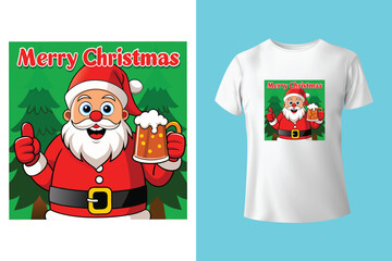 Our merry Christmas t-shirt design. Merry Christmas typography. Christmas t-shirt design. Winter design. Christmas t shirt designs template with bag and mug mockup. Christmas t shirt. 