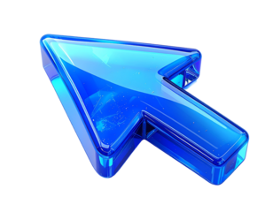 Cursor of blue color on transparent white background