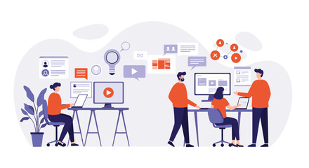 Team collaboration and communication in modern workspace