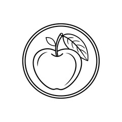 Red apple icon vector illustration fresh ripe healthy fruit symbol