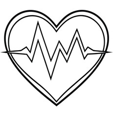 Heart with heartbeat pulse symbol vector icon for health and cardiology care illustration