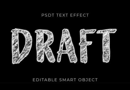 Black And White Doodle Notebook Sketch Text Effect Chalk Font