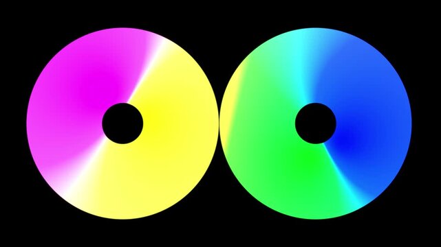 Color gradient dancing in dunit shape. Disco neon light. Fluid background