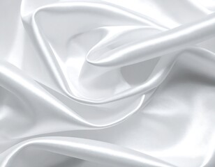 Obraz premium Smooth, flowing white fabric folds