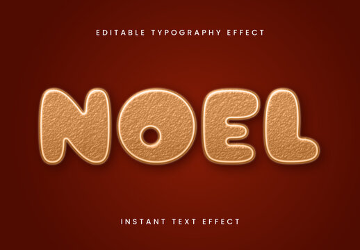 Beige And Gold Christmas Text Effect Cookie Bubble Font