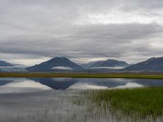 mountains and lake in Iceland