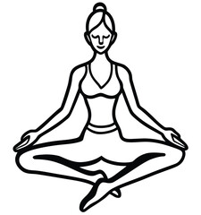 Silhouette of a woman meditating in lotus pose representing peace and relaxation