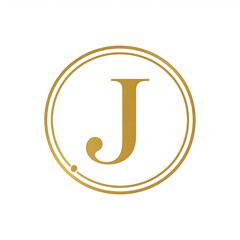 Gold initial J in a double circle
