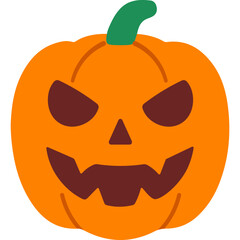 Angry jack-o’-lantern pumpkin with sharp teeth, perfect for scary Halloween decorations, haunted house themes, and spooky parties.