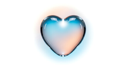 Fototapeta premium Smooth glass heart sculpture with perfect curves