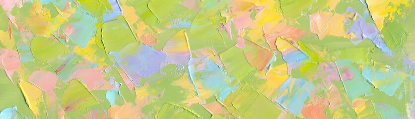 Positive color abstract painting background for kids room as wallpaper or pattern art print, nursery print, etc. Natural texture of oil paint in detail.	
