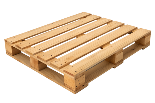 Wooden shipping pallet on black background