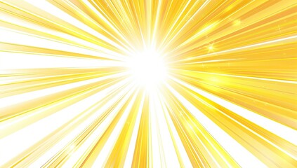 Obraz premium A radiant burst of golden light, emanating from a bright white center, creates a dynamic and energetic visual effect. The lines converge towards the middle, suggesting speed and intensity
