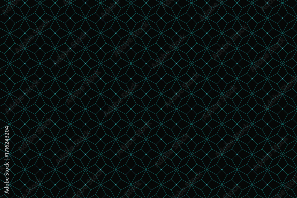 Poster pattern design with star shape | abstract geometric vector seamless pattern with teal line texture o