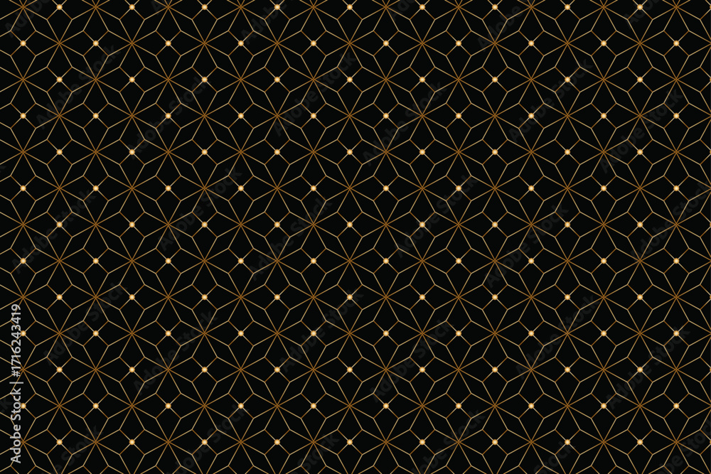 Poster pattern design with star shape | abstract geometric vector seamless pattern with golden line texture