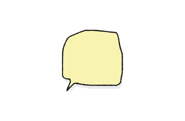 シンプルな手描きのふきだし　黄色　影付き