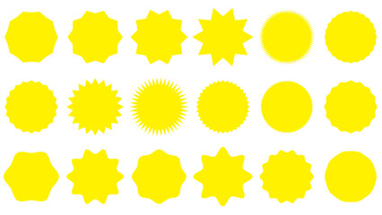 ギザギザフレームセット　セールステッカー　黄色
Jagged Frame Set Sale Sticker Yellow