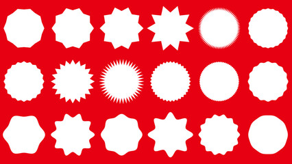 ギザギザフレームセット　セールステッカー　白
Jagged Frame Set Sale Sticker White