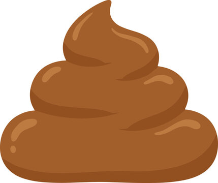 Simple Flat Illustration Brown Poop Swirl Pile Shape Icon Graphic
