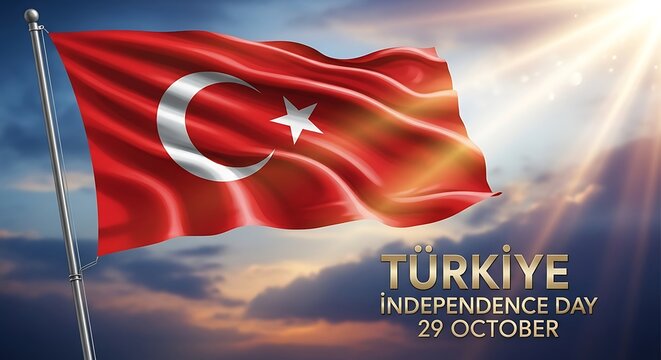 Turkey's Independence Day: Majestic Flag at Sunset, October 29th Celebration