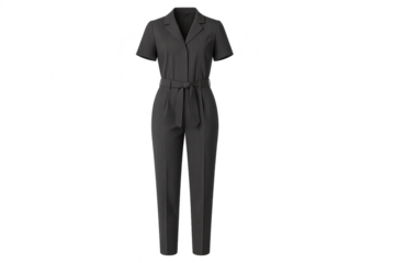 Elegant pinstripe jumpsuit isolated on a transparent background for design
