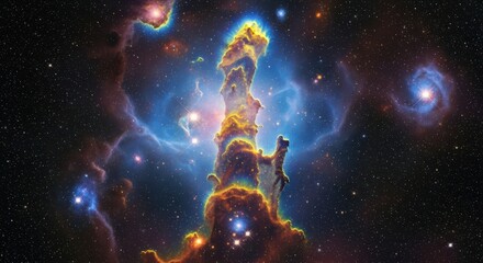 Majestic Stellar Pillars in the Cosmic Tapestry