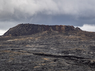 lava fields and volcanism on Reykjanes Peninsula in Iceland