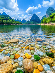 mountain lake in the summer