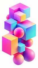 Vibrant geometric compilation with seamless gradient transitions, creating a dynamic and visually