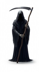 Obraz premium grim reaper&nbsp;white background &nbsp;isolated