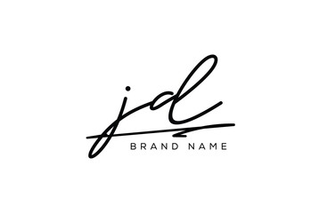 JD letter elegant cursive beauty handwriting logo.