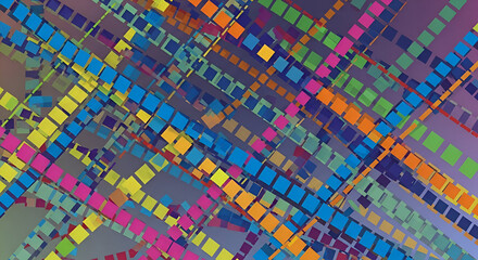 Vibrant Abstract Cubes - A Colorful Geometric Composition.