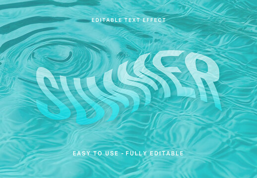 Blue Circular Wave Water Ripple Text Effect Liquid Motion Font