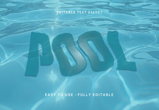 Blue Pool Surface Water Ripple Text Effect Reflection Liquid Font