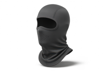 Dark grey balaclava isolated on transparent background for cold weather sports